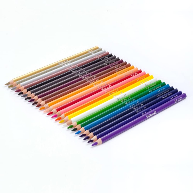 Pelikan 30330304 Lápices de colores triangulares con 24 Piezas largos