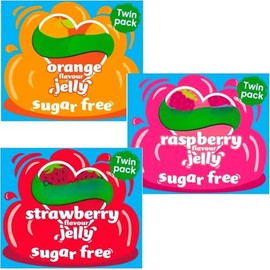 Jelly Bundle With Hartley Sugar Free Orange Jelly Crystals, Raspberry Jellys Crystals and Strawberry Jellys Crystal 23g Each (3 Pack)