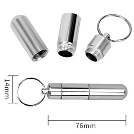 Pocket Toothpick Holder Waterproof Aluminium Alloy Toothpick Box Metal Pill Case with Key Ring