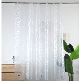 WellColor Shower Curtain Liner 72 x 78 Inch, 8G Thick Waterproof Heavy Duty Extra Long Shower Liner 78 inch for Bathroom,Geometric