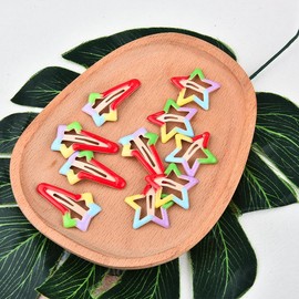 Star Hair Clips for Girls Multicolor Rainbow Hair Accessories Women 10 Pieces Hair Clips for Girls Mini Hair Clips