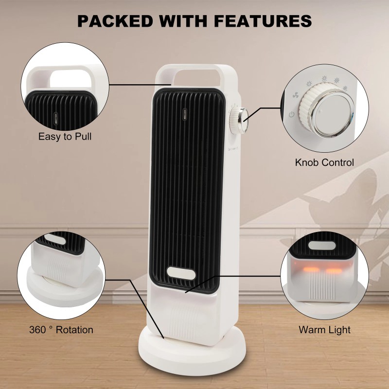 POPSTORE Slim Ceramic Tower Room Space Heater Indoor Thermostat 1200W