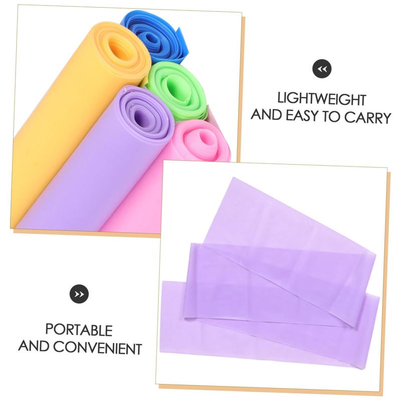 Sosoport 5 Pack Flat Yoga Resistance Bands Exercise Bands Handles