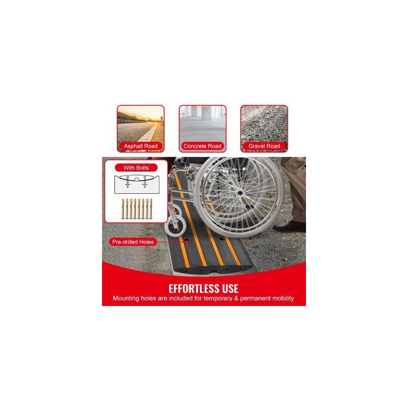 Happybuy Curb Ramp, 2.6" Rise Rubber Driveway Ramp, Heavy-Duty 33,069