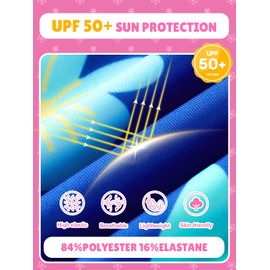 Angel season Girls Long Sleeve Swimsuits One Piece Rash Guard Bathing Suit UPF 50+ for Toddler Kids Zipper Front Swimwear Size 3-4t Purple