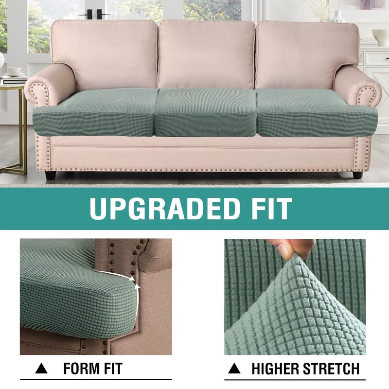 GAMUKAI 2PC Stretch T Cushion Sofa Slipcovers Individually Loveseat Sofa