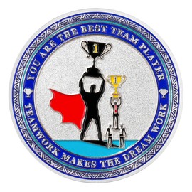 5 Pack Teamwork Recognition Coins – Best Team Player Award Challenge Coins for Employee Appreciation, Motivational Thank You Tokens for Team Achievement, Office Corporate Gifts for Team Building