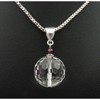 Pendant of real rock crystal garnet & 925 silver faceted