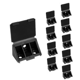 Lokatall Plastic Furniture Corner Brace, Shelf Cabinet Bracket Cabinet Corner Joint 20×20×43mm 90 Degree Corner Bracket with Decorative Cover for Support Furniture Prevent Shaking (10Pcs, Black)