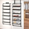 bukfen Over The Door Shoe Organizer,6-Tier Adjustable Door-Mounted/Wall-Mounted Shoe Rack,Heavy-Duty