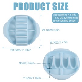 Silicone Taco Plate Holder Set of 2, Reusable Serving Tray with Dividers Dishwasher & Microwave Safe Holder Stands for Soft and Hard Tacos