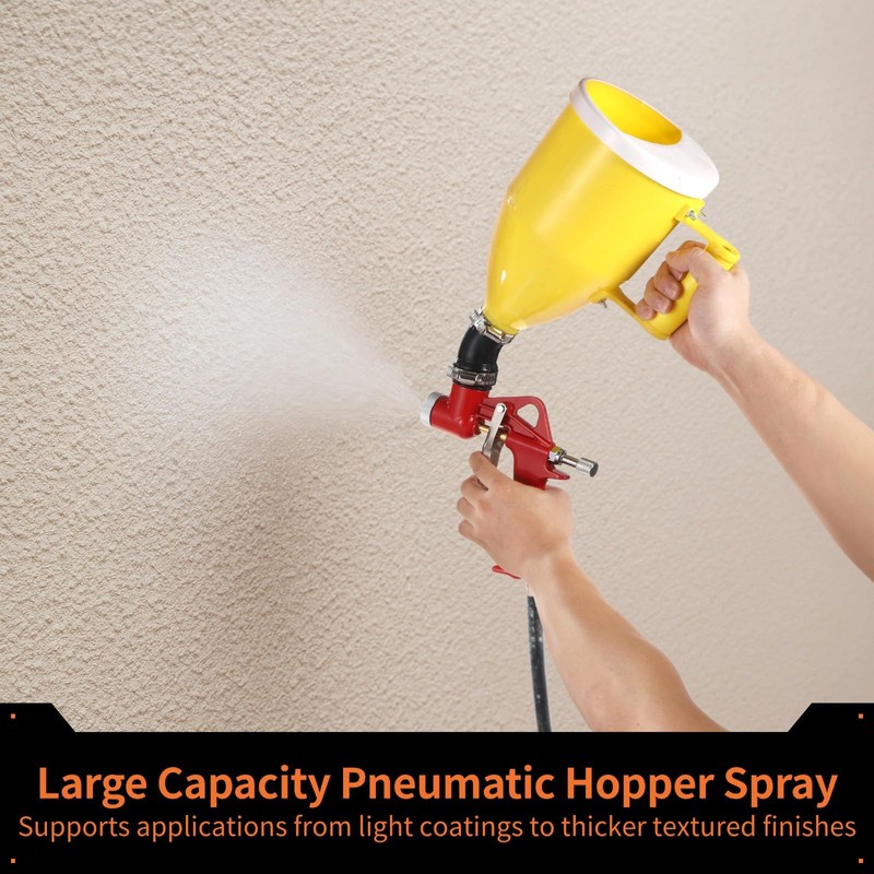 yeesport Drywall Texture Sprayer Hopper, Pneumatic Hopper Spray Gun with