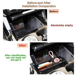 TACOBRO Center Console Tray Compatible with Ford Explorer 2020 2021 2022 2023 2024 Accessories,Compartment Insert Organizer Secondary Storage Box ABS Material (Not Fit 2025)