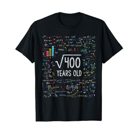 Square Root Of 400 20th Birthday 20 Year Old Gifts Math Bday T-Shirt