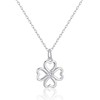Philip Jones Sterling Silver Clover Necklace Created with Zircondia® Crystals