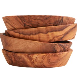 Verve CULTURE Italian Olivewood Aperitivo Bowls, Made in Italy, Set of 4