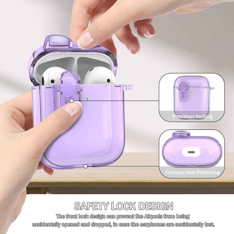 MHYALUDO Compatible with Airpods Case with Secure Closure, Compatible with