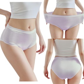 STARLY 5pcs Disposable Underwear for Women High Waist Comfy Travel Briefs Independent Packing Fast Drying Panties (Purple,S)