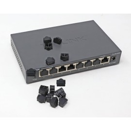 iexcell 125 Pcs Black Silicone Ethernet Hub Port RJ45 Anti-Dust Cover Cap Protector Plugs Stoppers for RJ45 Female Port Devices