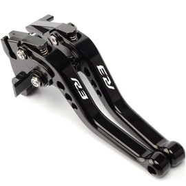 E-SPEEDMTC for Yamaha R3/ YZF-R3/ Monster 2015-2025 Modified CNC Aluminum Alloy 6-Stage Adjustable Short Brake Clutch Lever Accessories (Black)