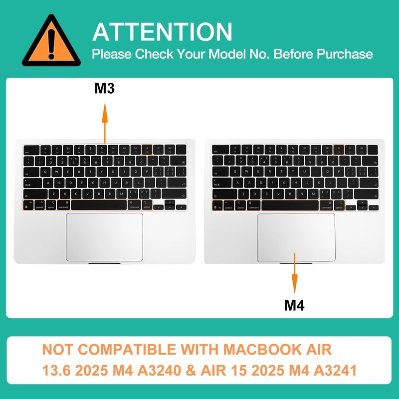 MOSISO Keyboard Cover Skin Compatible with MacBook Air 15 inch