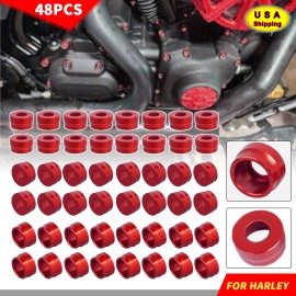 Unbranded CNC Red Engine Bolt Cover Cap Kit For Harley Dyna Heritage Softail Electra Glide