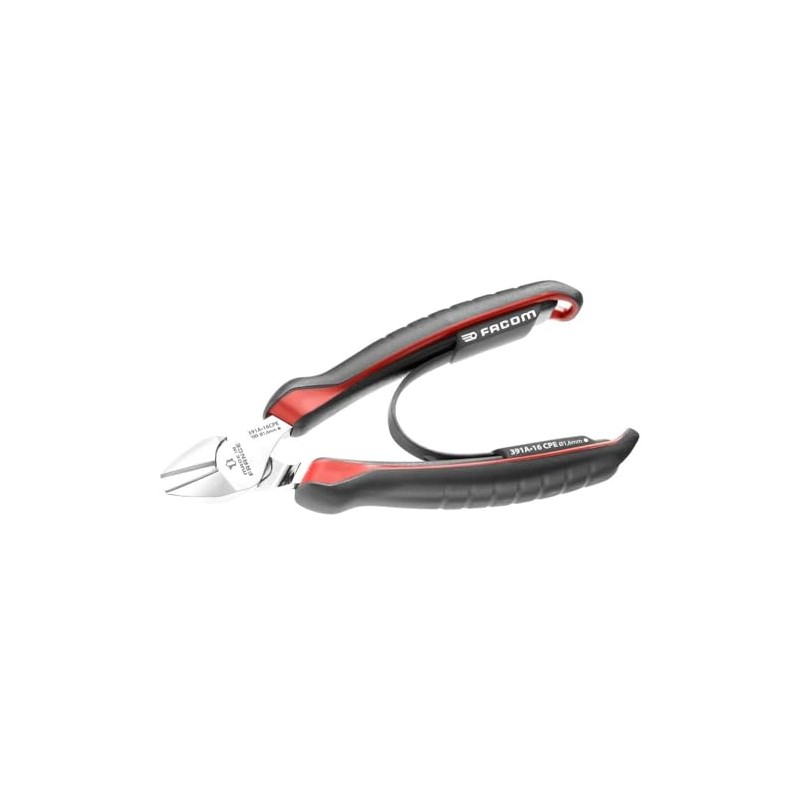 Facom 391A.14CPE Electrician Diagonal Tapered Spout Pliers, Red/Black, 140 mm