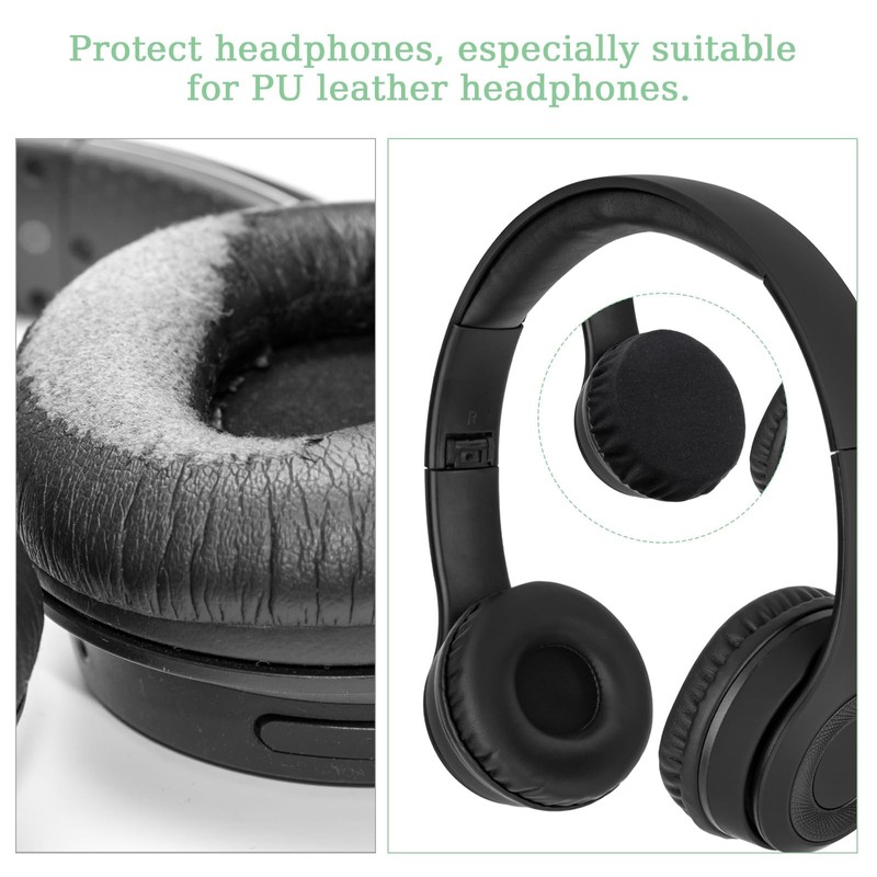 MBAIYO 6pcs Fabric Headphone Ear Covers, Black Washable Ear Pad