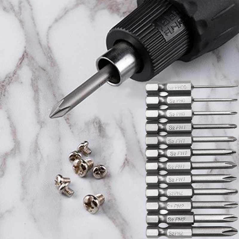 Bestgle 12 Cross Axis Phillips Screwdriver Bit, 6.35 Bit, 1