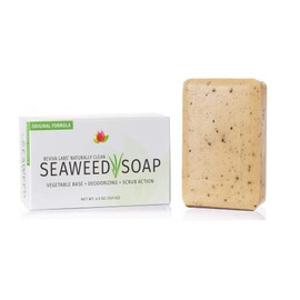 Reviva Seaweed Soap - 4 Pack - Organic Seaweed Face Scrub and Exfoliating Body Scrub Soap Bar - 4.5 oz. Vegetable Base Natural Bar Soap and Seaweed Bath Detox Soap Made in the USA