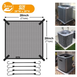 Kipiea Central Air Conditioner Mesh Covers for Outside Units, Top Universal Upgrade Mesh Outdoor AC Unit Cover Defender for All Seasons (28" x 28")