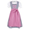 Isar-Trachten Girls' Dirndl Navy Pink with Blouse, Navy, 80, navy