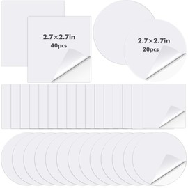 Dianelhall 60 Pcs TPU Pool Patch Repair Kit Self Adhesive, 40 Square Inflatables Repair Patches Waterproof, 20 Round Float Patches for Air Mattress Swimming Pool Floats Tent Bounce House Inflatables