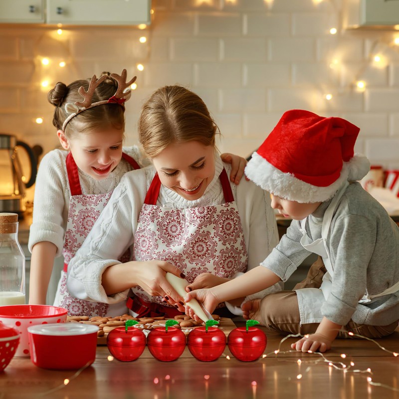 Cabilock 12pcs Christmas Candy Boxes Christmas Apple Container Filled Plastic