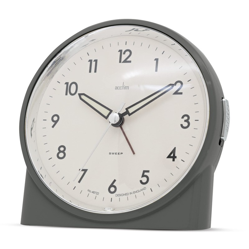 Acctim Arlo Non-Ticking Sweep Luminous Tipped Hands Analogue Backlight Alarm