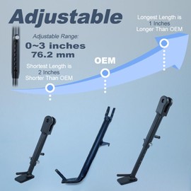 Mantt Adjustable 0''-3'' Kickstand Side Stand Fit for FZ-07 MT-07 2024-2014 FZ 07 MT 07 Kickstand, 2024-2016 XSR700 Steel Stand XSR 700