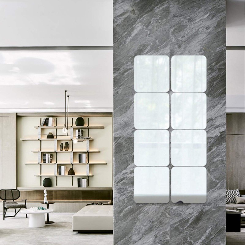 iCAGY Acrylic Self Adhesive Mirror Sheet for Wall, Plastic Non