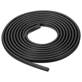 YOKIVE Borde de Goma Canal U PVC Negro 1/16", Protector de Borde Metal, 3 Metros