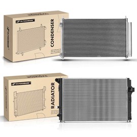 A-Premium Engine Coolant Radiator & A/C Condenser Cooling Kit Compatible with Toyota Prius C 2012-2019 1.5L, Manual Transmission, 2-PC Set, Replace# 1640021330, 8846052170