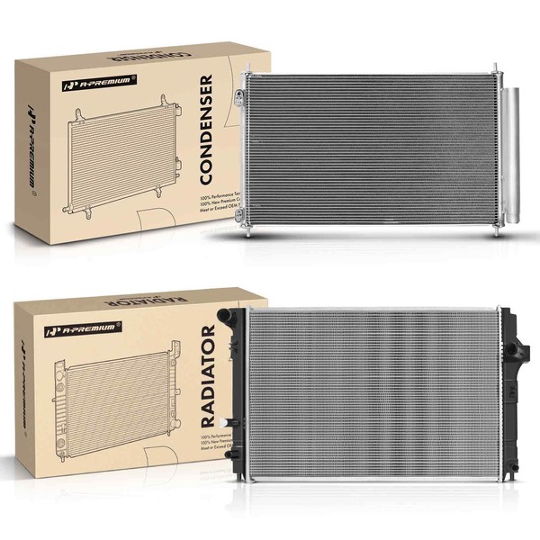 A-Premium Engine Coolant Radiator & A/C Condenser Cooling Kit Compatible