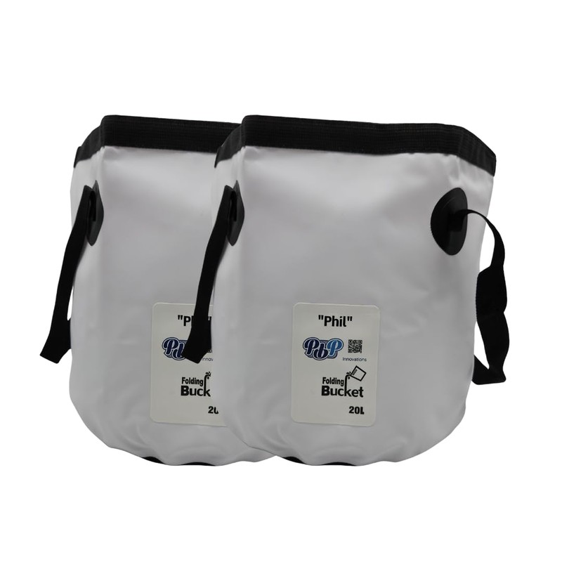 PBP Folding Bucket 20L - "PHIL" (2PK) (White)