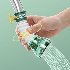 Filtro giratorio 360° para fregadero de cocina – Purificador de agua elimina cloro, metales pesados, sedimentos, con cartucho reemplazable y ahorro de agua (1)
