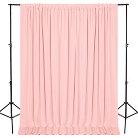 DWCN 10x8 FT Blush Pink Backdrop Curtains for Parties, Photography Backdrop Drapes with Rod Pockets for Wedding Decorations Stage Birthday Family Gatherings, 2 Panels 5ft x 8ft