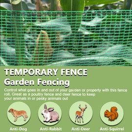 4x30 FT Plastic Garden Fence with 50 Zip Ties – Green Heavy Duty Temporary Safety Fencing for Animals, Snow, Poultry, Deer, Yard & Construction