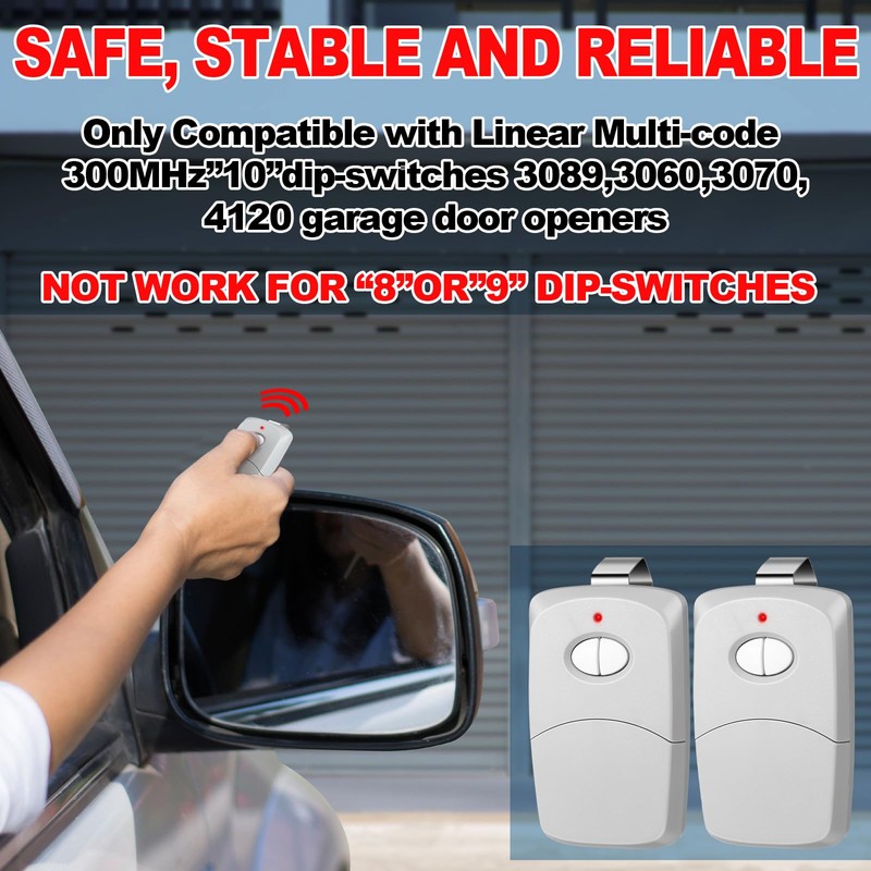 Kingdder 2 Pcs Two Button Garage Door Remote Compatible with