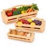 Reaeng 3-Piece Wooden Garden Harvest Basket Set with Handles (S/M/L),