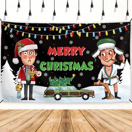 Funny Christmas Banner Happy Xmas Backdrop Sign Winter Xmas Decor Funny Christmas Decoration for Home