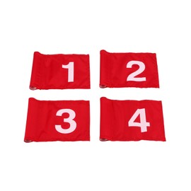 KVMORZE 4Pcs Numbered Golf Flag with Tube Inserted, Nylon Mini Putting Green Golf Flags, Golf Pin Flag Portable Golf Target Flags for Backyard, Golf Courses, Country Club, 8.2''L x 6.1''H