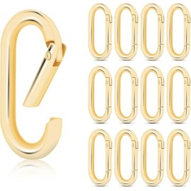 WADY Carabiner Clip, 20 Pcs Spring Oval Ring, Carabiner O Ring, Spring Snap Hook for Keychain Clip, Mini Carabiner Clip for Keys Spring Snap Hook Small Metal Spring Round Rings (Gold)