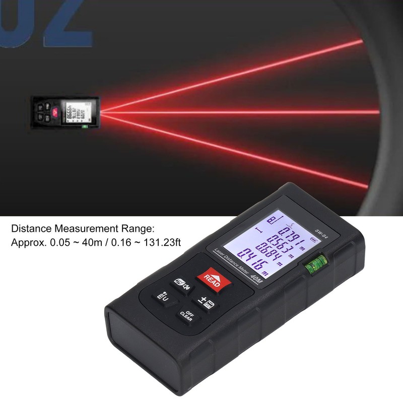 Laser Measure Distance Meter 40m Digital Display Tool for Construction